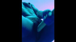big squirt in gym tanning room fucking myself with 13 inch dildo