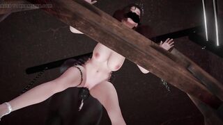 3D Big Boobs Asian Slut Have Her First Time BDSM and Gangbang Sex