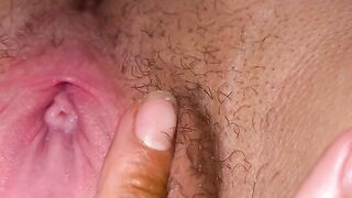 Playing with my tight pussy close up fingering