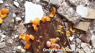 CRUSH in sandals trash for abandoned place toples