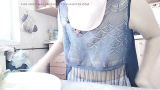 Hairy Brunette Pussy, Big Tits, Sensual Hairy Woman in the Kitchen.