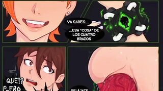 Ben 10- Gwen fucks Ben with huge 4-armed cock