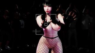 3D BBW Asian stripper naked her huge ass