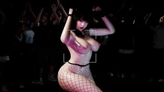 3D BBW Asian stripper naked her huge ass