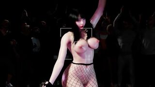 3D BBW Asian stripper naked her huge ass