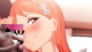 Cumming to Yoruichi X Orihime Having A Threesome With Ichigo