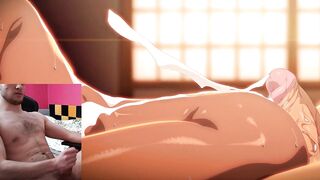 Cumming to Yoruichi X Orihime Having A Threesome With Ichigo