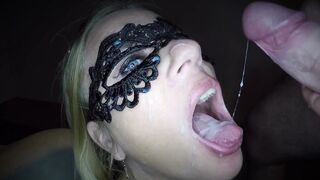 Dutch blond babe masked facial compilation