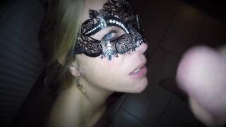 Dutch blond babe masked facial compilation