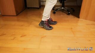 Dirty White Socks & Hiking Shoes - Slow Sneaker Removal, Sock Tease & Foot Play