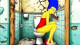 Married Housewife Gets Fucked in a Dirty Toilet. Cartoon Parody