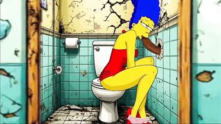 Married Housewife Gets Fucked in a Dirty Toilet. Cartoon Parody