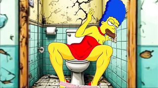 Married Housewife Gets Fucked in a Dirty Toilet. Cartoon Parody