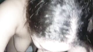 My girlfriend and I having a great time in a hotel