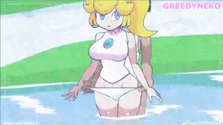 Princess Peach gets fucked by a big cock that ejaculates in her