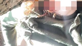 Masturbating On The Farm While The Cows Watch, Redhead Gets Off Outdoors