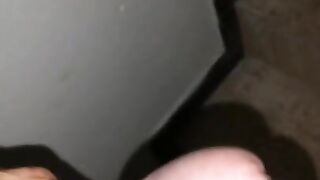 Canarian cock explodes in cum on his stepmom's staircase