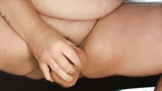 BBW cummed on rubber cock after masturbating