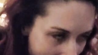 Blowjob queen drains my cock again with her throat