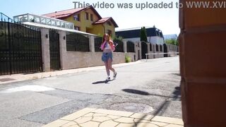 THE FIRST DVP WITH BLACK GUYS! Red-haired slut Petite Pixxxie gets double vagina from huge black cocks for the first time EKS413