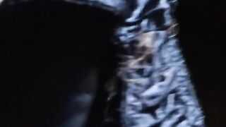 Lace and shiny full back panties tease