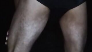 Lace and shiny full back panties tease