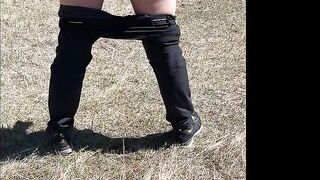 I pee in the field barely bending down