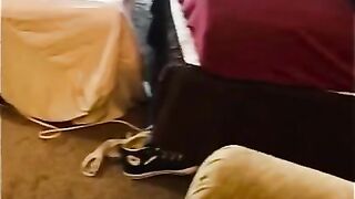 Daddy Left me Blindfolded on the Fuck Machine-See what he Does!