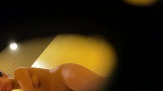 Spying hot 19yo teen girl changing in pool cabin