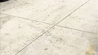 Slut showing off tits in public