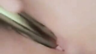 Megan Hills Plays With Toy Deep Inside Her Tight Wet Pussy