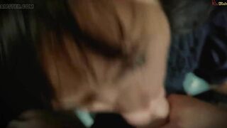 Cheating wife sucks her boyfriend's friend in the toilet