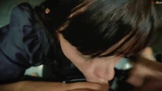 Cheating wife sucks her boyfriend's friend in the toilet