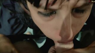 Cheating wife sucks her boyfriend's friend in the toilet