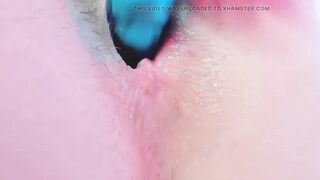 wet hairy asshole fingering show close up