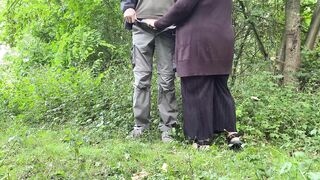 Fingering my mother in law's ass while she strokes my cock in the park